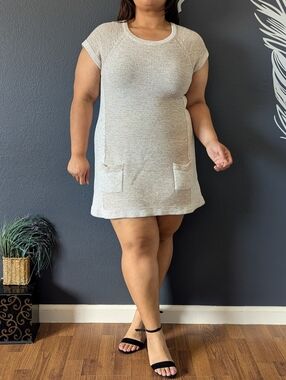 Cream Knit Style & Co Petite Dress